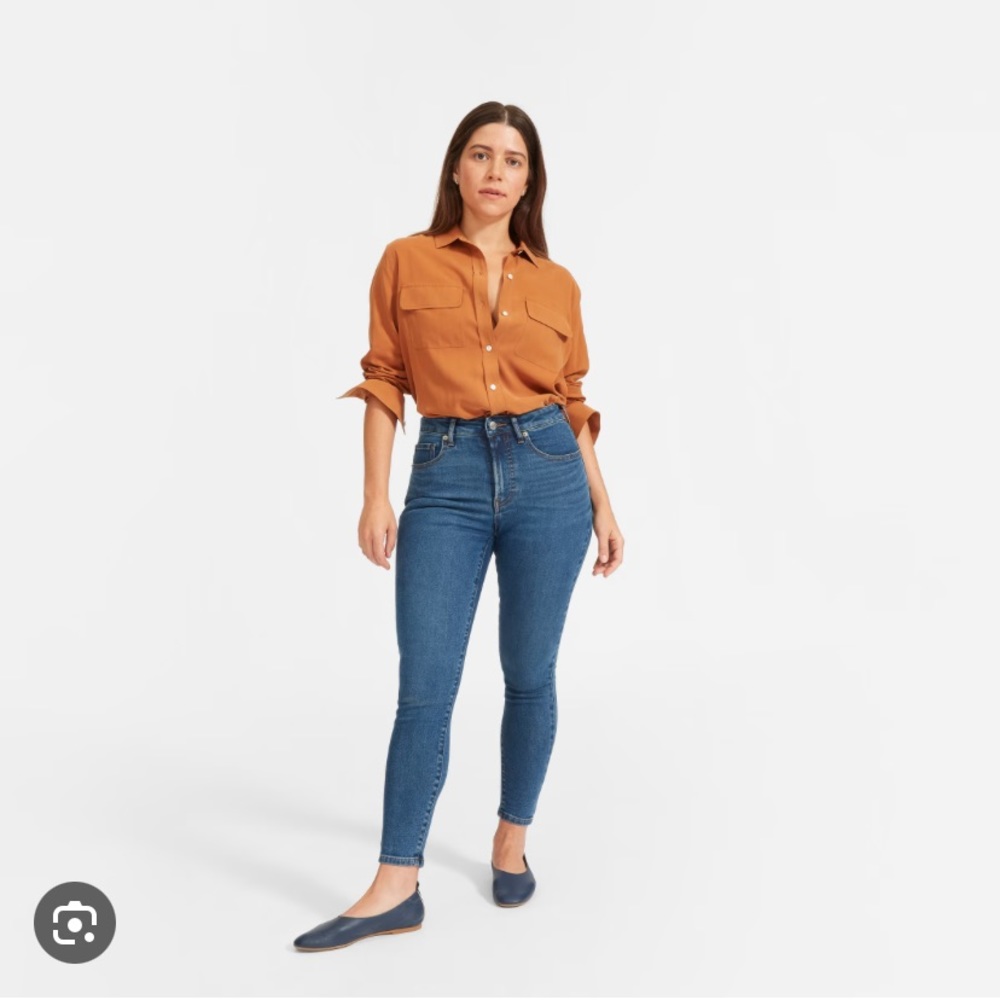 Everlane Authentic High Rise Skinny Jeans in Medium Blue